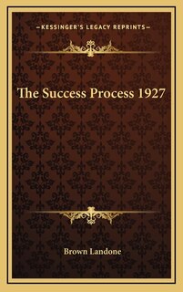 Front cover_The Success Process 1927