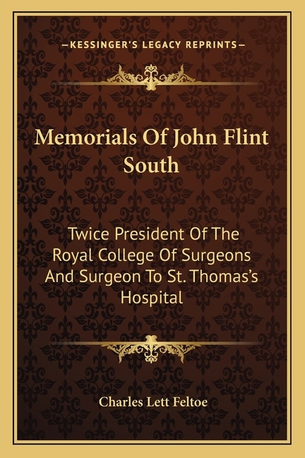 Front cover_Memorials Of John Flint South