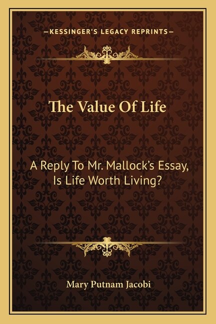 Front cover_The Value of Life