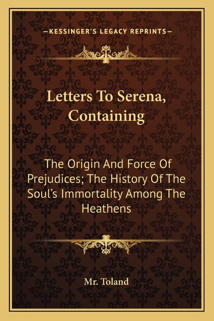 Front cover_Letters to Serena, Containing