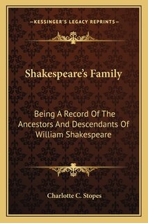 Front cover_Shakespeare's Family