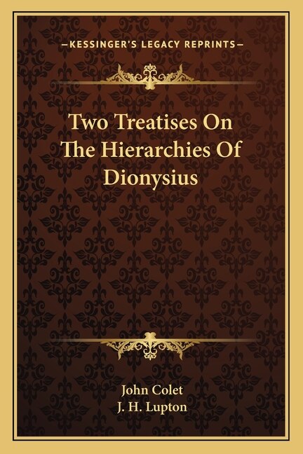 Front cover_Two Treatises On The Hierarchies Of Dionysius