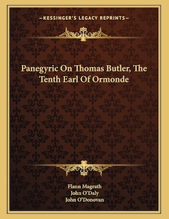 Front cover_Panegyric On Thomas Butler, The Tenth Earl Of Ormonde