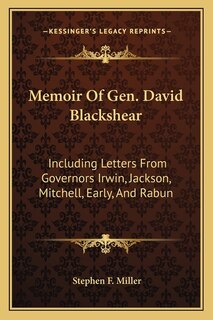 Front cover_Memoir Of Gen. David Blackshear