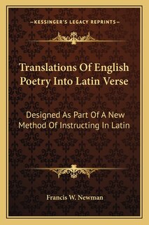 Couverture_Translations Of English Poetry Into Latin Verse