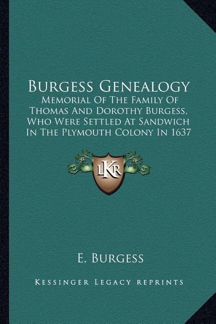 Couverture_Burgess Genealogy