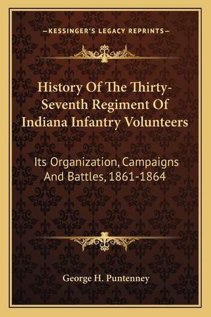 Couverture_History Of The Thirty-Seventh Regiment Of Indiana Infantry Volunteers
