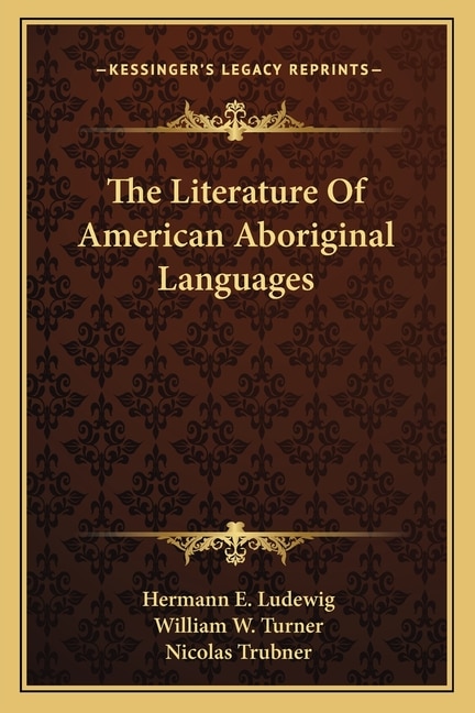 Front cover_The Literature Of American Aboriginal Languages