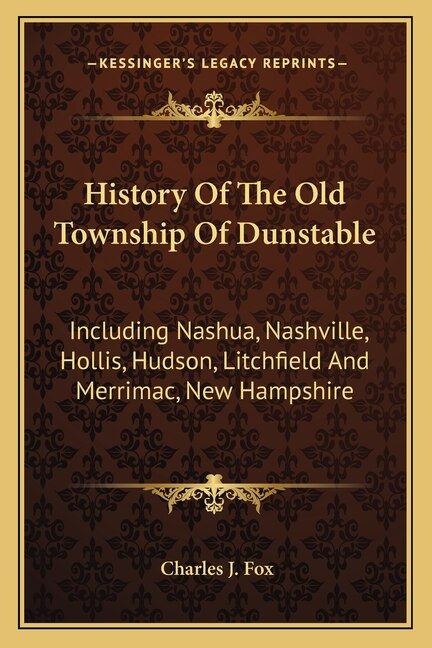 Front cover_History Of The Old Township Of Dunstable