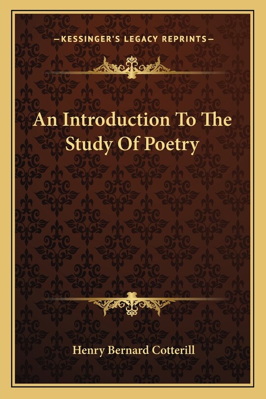 Front cover_An Introduction To The Study Of Poetry