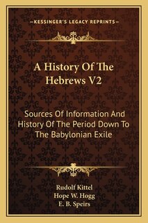 Front cover_A History Of The Hebrews V2