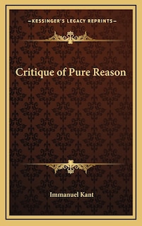Front cover_Critique of Pure Reason