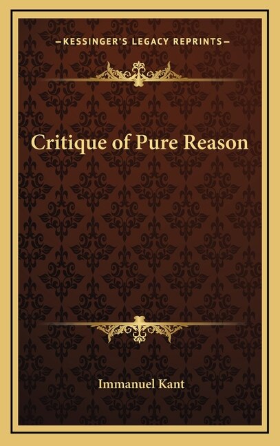 Front cover_Critique of Pure Reason