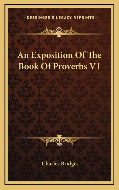 Couverture_An Exposition of the Book of Proverbs V1