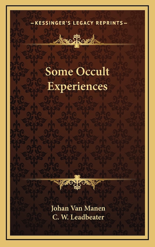 Couverture_Some Occult Experiences