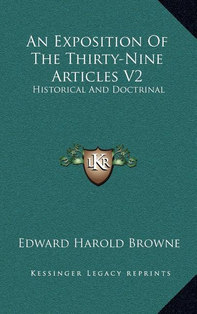 Couverture_An Exposition Of The Thirty-Nine Articles V2