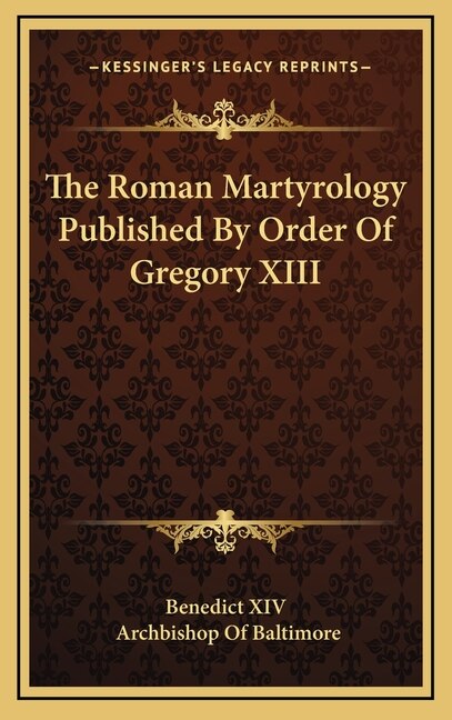 Front cover_The Roman Martyrology Published By Order Of Gregory XIII