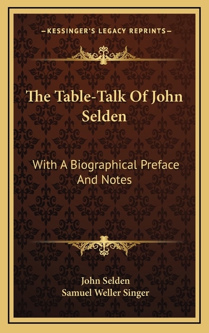 Front cover_The Table-Talk Of John Selden