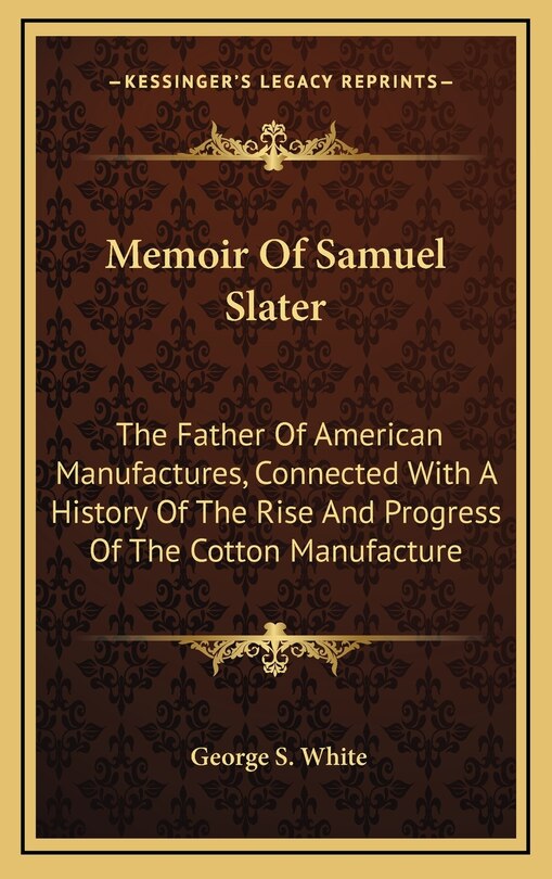 Front cover_Memoir Of Samuel Slater