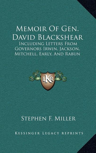 Front cover_Memoir Of Gen. David Blackshear