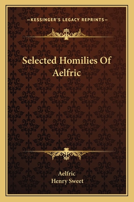 Front cover_Selected Homilies Of Aelfric