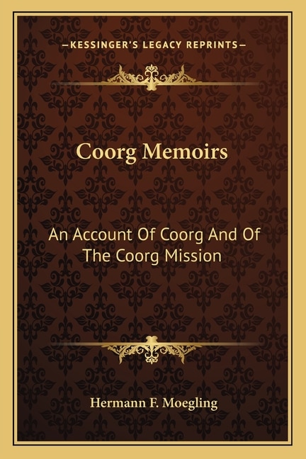 Front cover_Coorg Memoirs