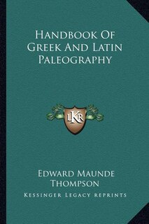 Couverture_Handbook of Greek and Latin Paleography