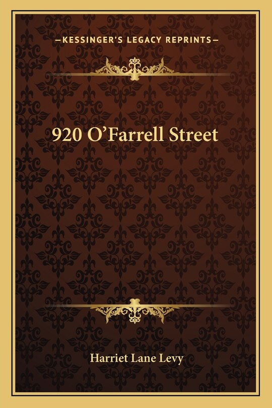 Front cover_920 O'Farrell Street