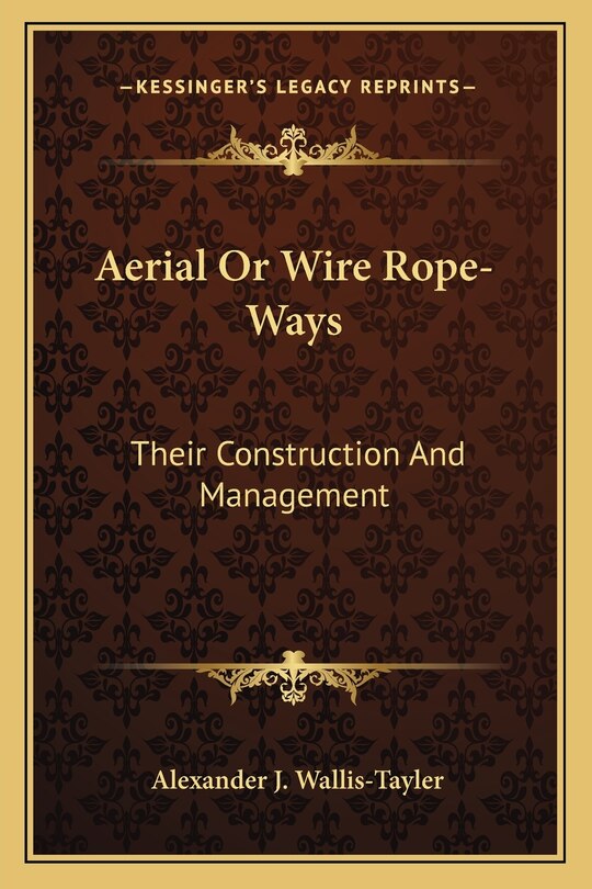 Couverture_Aerial Or Wire Rope-Ways