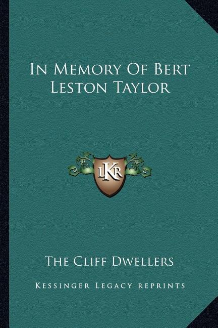Front cover_In Memory Of Bert Leston Taylor