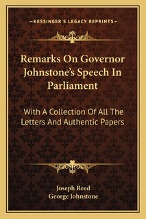 Couverture_Remarks on Governor Johnstone's Speech in Parliament