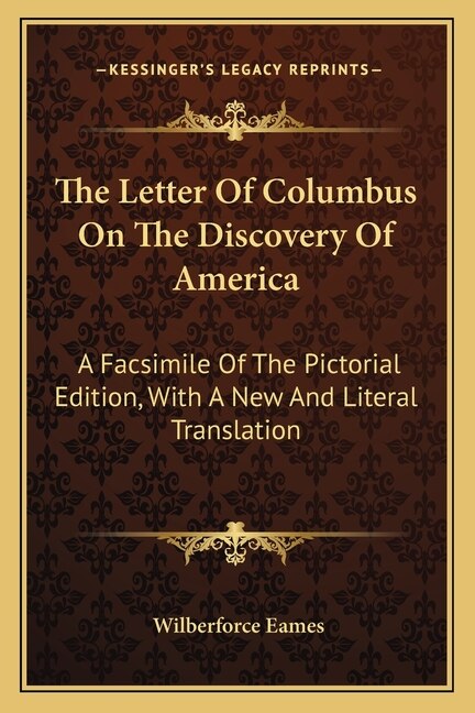 Couverture_The Letter Of Columbus On The Discovery Of America