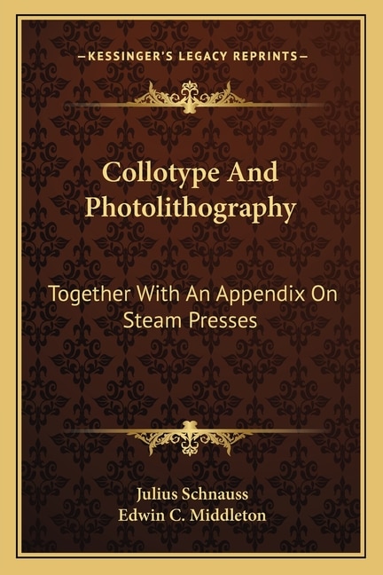Couverture_Collotype And Photolithography