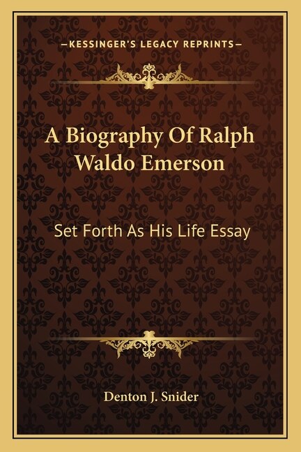 Front cover_A Biography Of Ralph Waldo Emerson