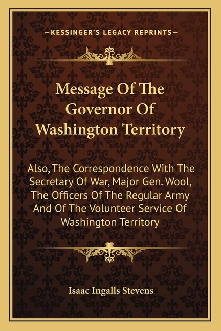 Front cover_Message Of The Governor Of Washington Territory