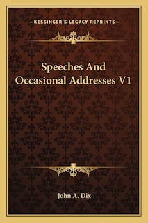 Front cover_Speeches and Occasional Addresses V1