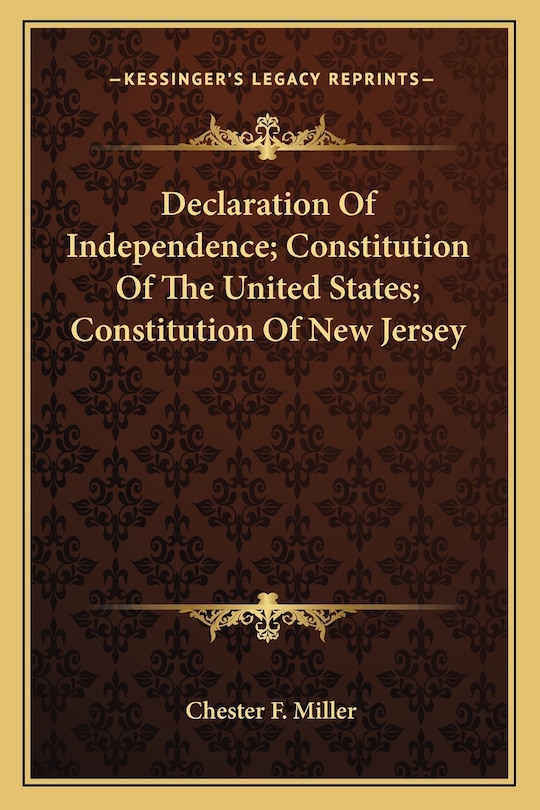 Couverture_Declaration of Independence; Constitution of the United States; Constitution of New Jersey