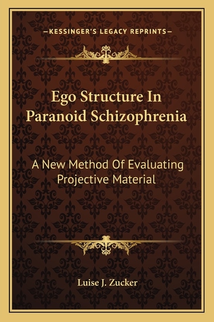 Front cover_Ego Structure in Paranoid Schizophrenia