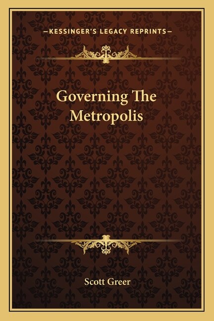 Couverture_Governing The Metropolis