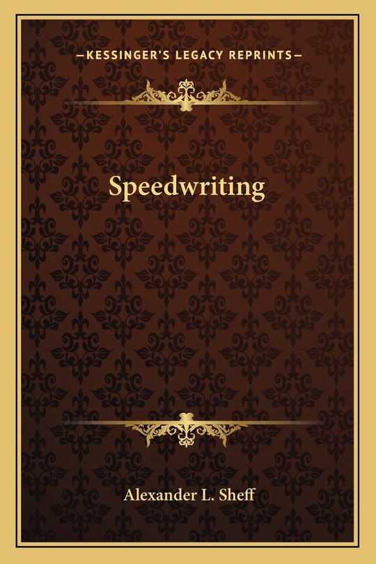 Front cover_Speedwriting