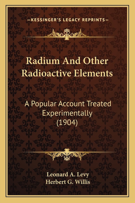 Front cover_Radium And Other Radioactive Elements