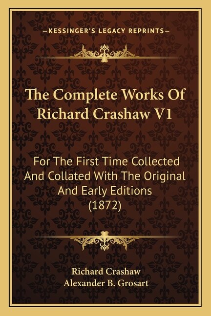 Front cover_The Complete Works Of Richard Crashaw V1