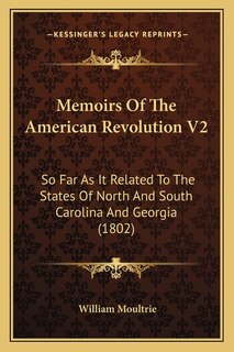 Couverture_Memoirs Of The American Revolution V2
