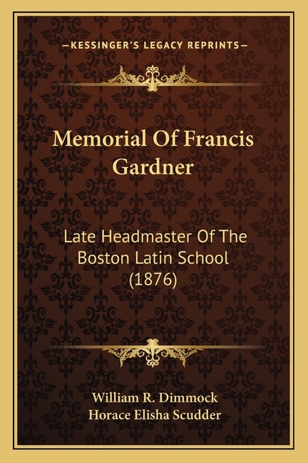 Front cover_Memorial Of Francis Gardner