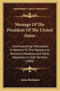 Front cover_Message Of The President Of The United States