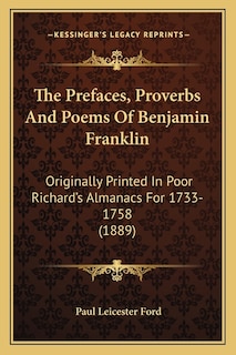 Couverture_The Prefaces, Proverbs And Poems Of Benjamin Franklin