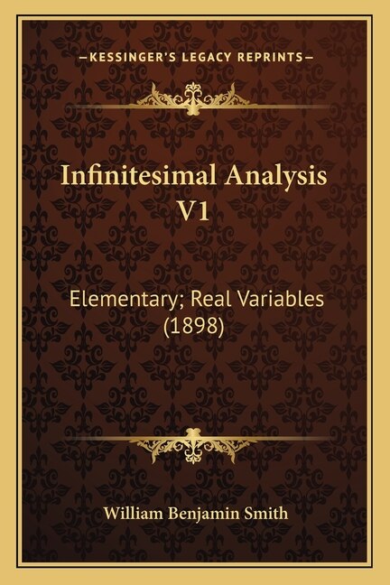 Front cover_Infinitesimal Analysis V1