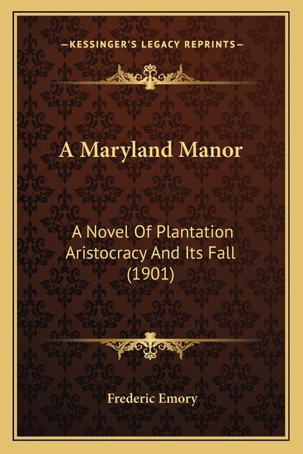 Front cover_A Maryland Manor
