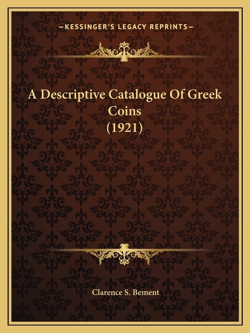 Front cover_A Descriptive Catalogue Of Greek Coins (1921)