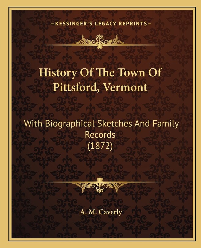 Couverture_History of the Town of Pittsford, Vermont